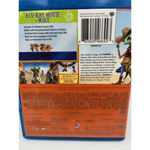 Rango (Blu-ray/DVD, 2011, Widescreen) Johnny Depp/Bill Nighy/Harry Dean Stanton! - Picture 3 of 5